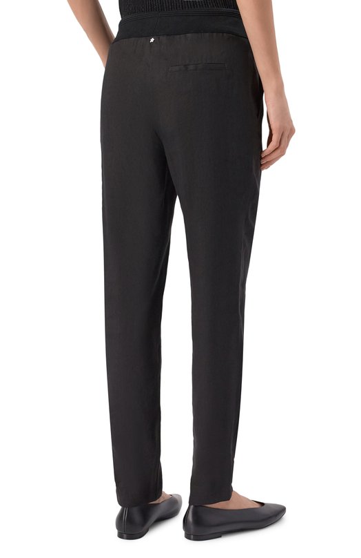 Брюки изо льна и вискозы Lorena Antoniazzi P2640PA80Q/3347 Чёрный  P2640PA80Q/3347 Фото 4