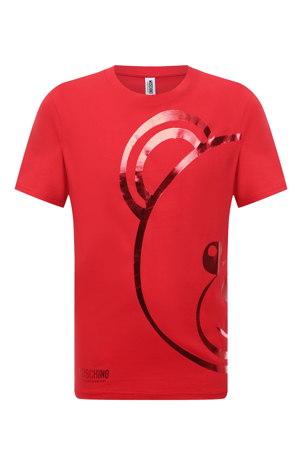Хлопковая футболка MOSCHINO красного цвета по цене 14400 руб., арт. A1911/8112, фото 1 Хлопковая футболка MOSCHINO, арт. A1911/8112, фото 1