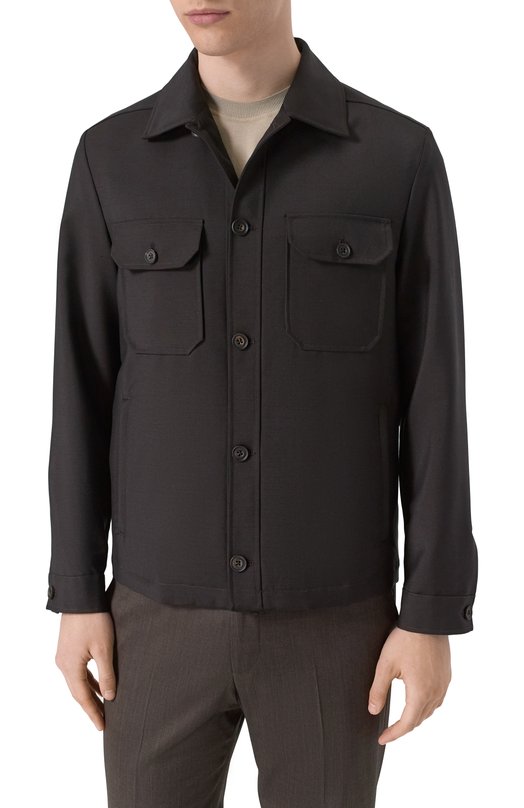 Шерстяная куртка-рубашка Corneliani 25LI22-2518187 Коричневый  25LI22-2518187 Фото 3