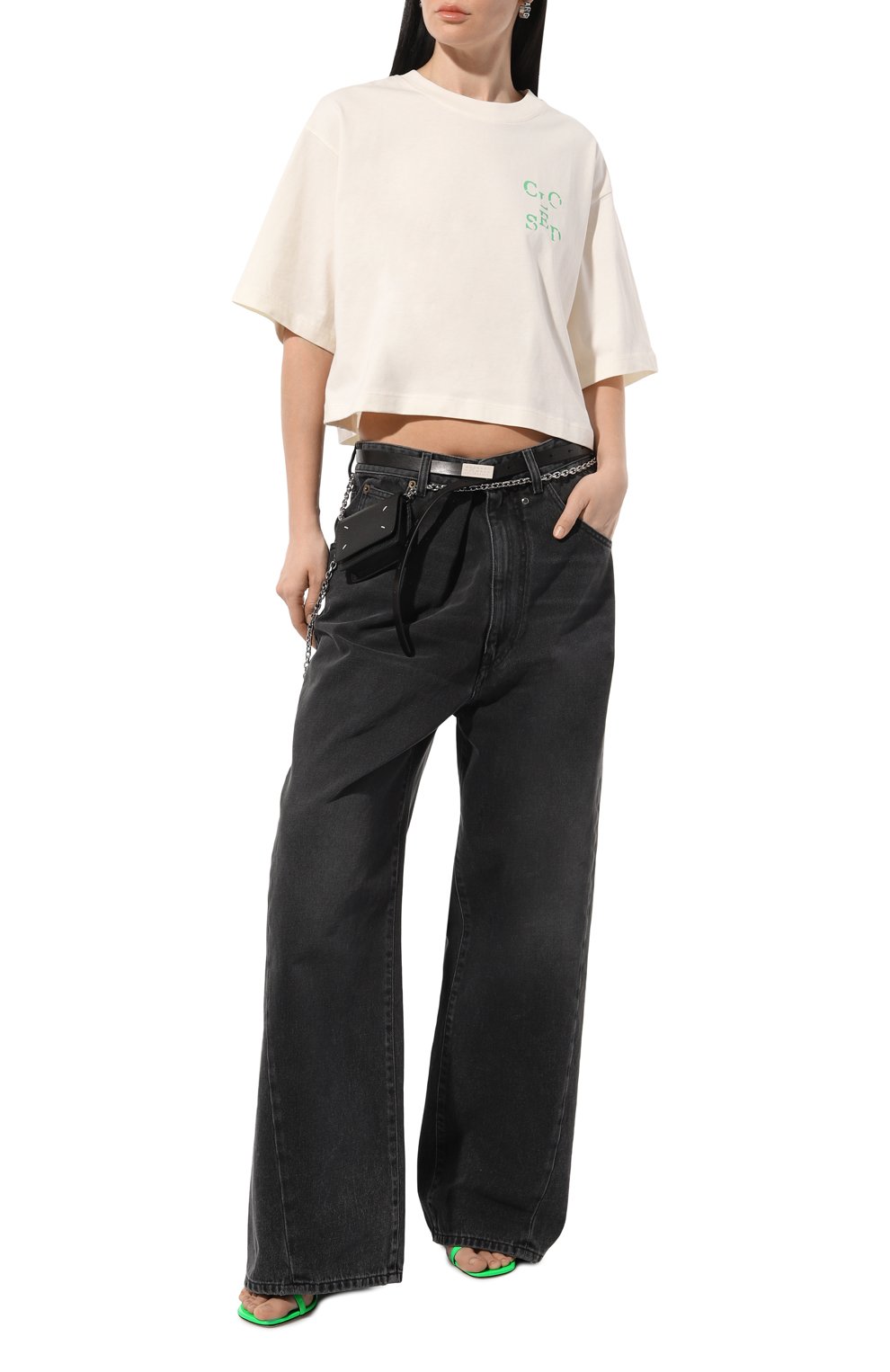 Хлопковая футболка CLOSED кремового цвета по цене 8755 руб., арт. C95228-44H-PR, фото 2 Хлопковая футболка CLOSED, арт. C95228-44H-PR, фото 2