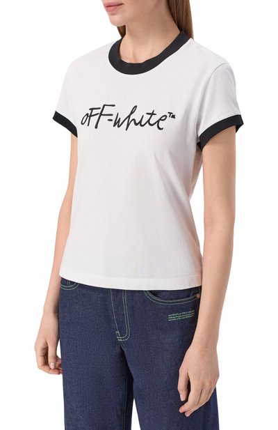 Хлопковая футболка OFF-WHITE, арт. 0WAA112S26JER001, фото 3