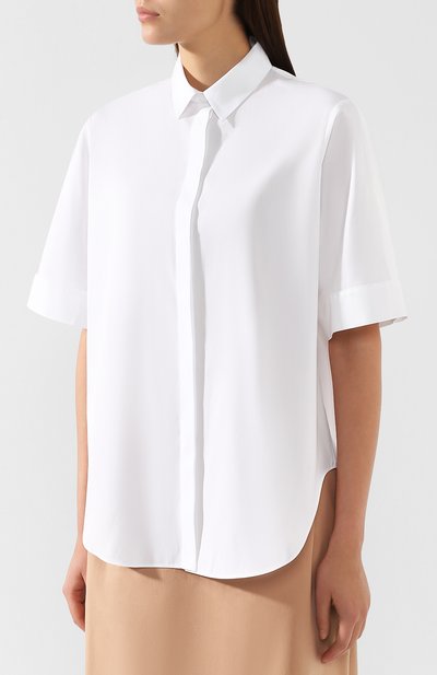 Хлопковая рубашка JIL SANDER NAVY белого цвета по цене 26750 руб., арт. JNWM6008A/JM2442, фото 3 Хлопковая рубашка JIL SANDER NAVY, арт. JNWM6008A/JM2442, фото 3