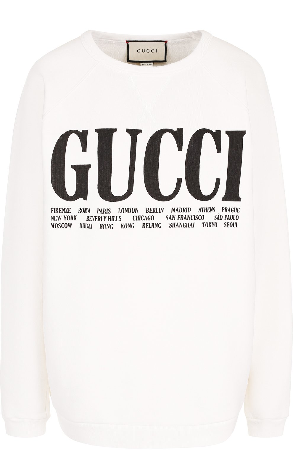 Хлопковый пуловер с круглым вырезом и логотипом бренда GUCCI, арт. 517139/X3M10, фото 1