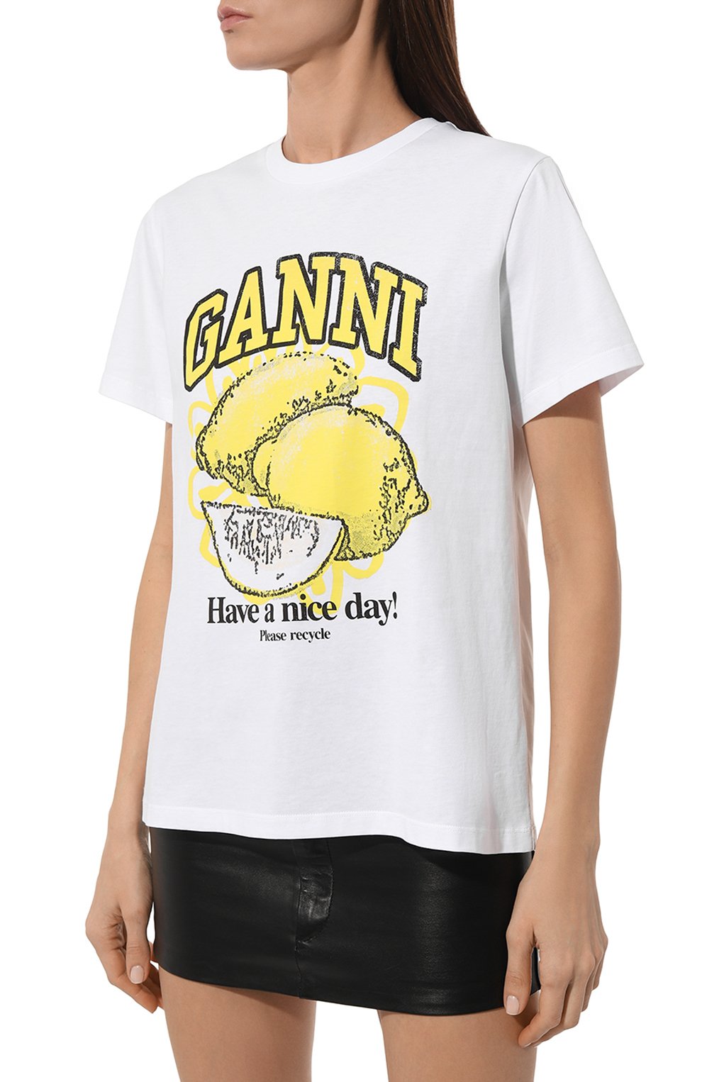 Хлопковая футболка GANNI, арт. T3768, фото 3