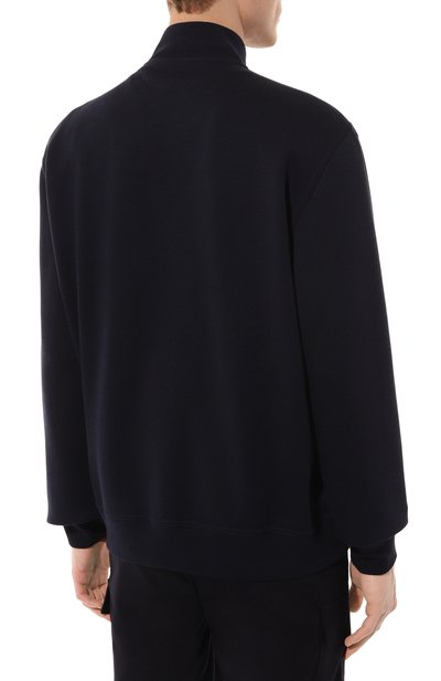 Толстовка из хлопка и кашемира BRUNELLO CUCINELLI темно-синего цвета по цене 99500 руб., арт. MM8319037G, фото 4 Толстовка из хлопка и кашемира BRUNELLO CUCINELLI, арт. MM8319037G, фото 4