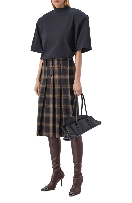 Хлопковая юбка The Attico 260WCS00287/CCC124AA Коричневый  260WCS00287/CCC124AA Фото 2