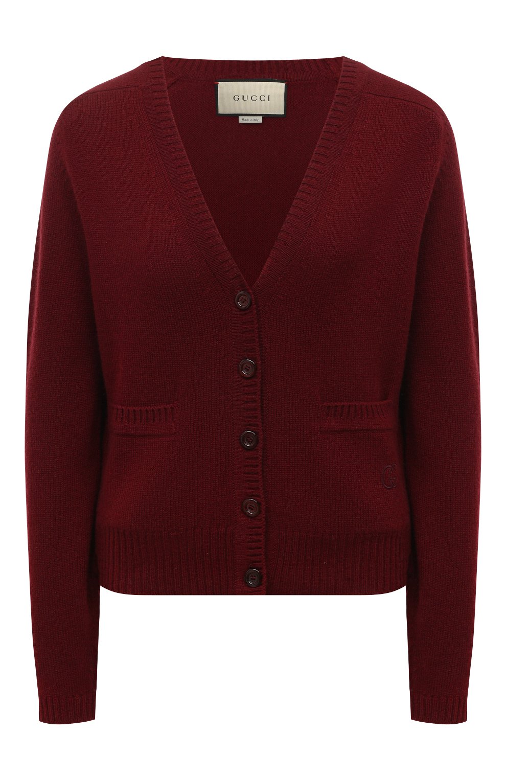 Кашемировый кардиган GUCCI бордового цвета по цене 164500 руб., арт. 628412 XKBB2, фото 1 Кашемировый кардиган GUCCI, арт. 628412 XKBB2, фото 1