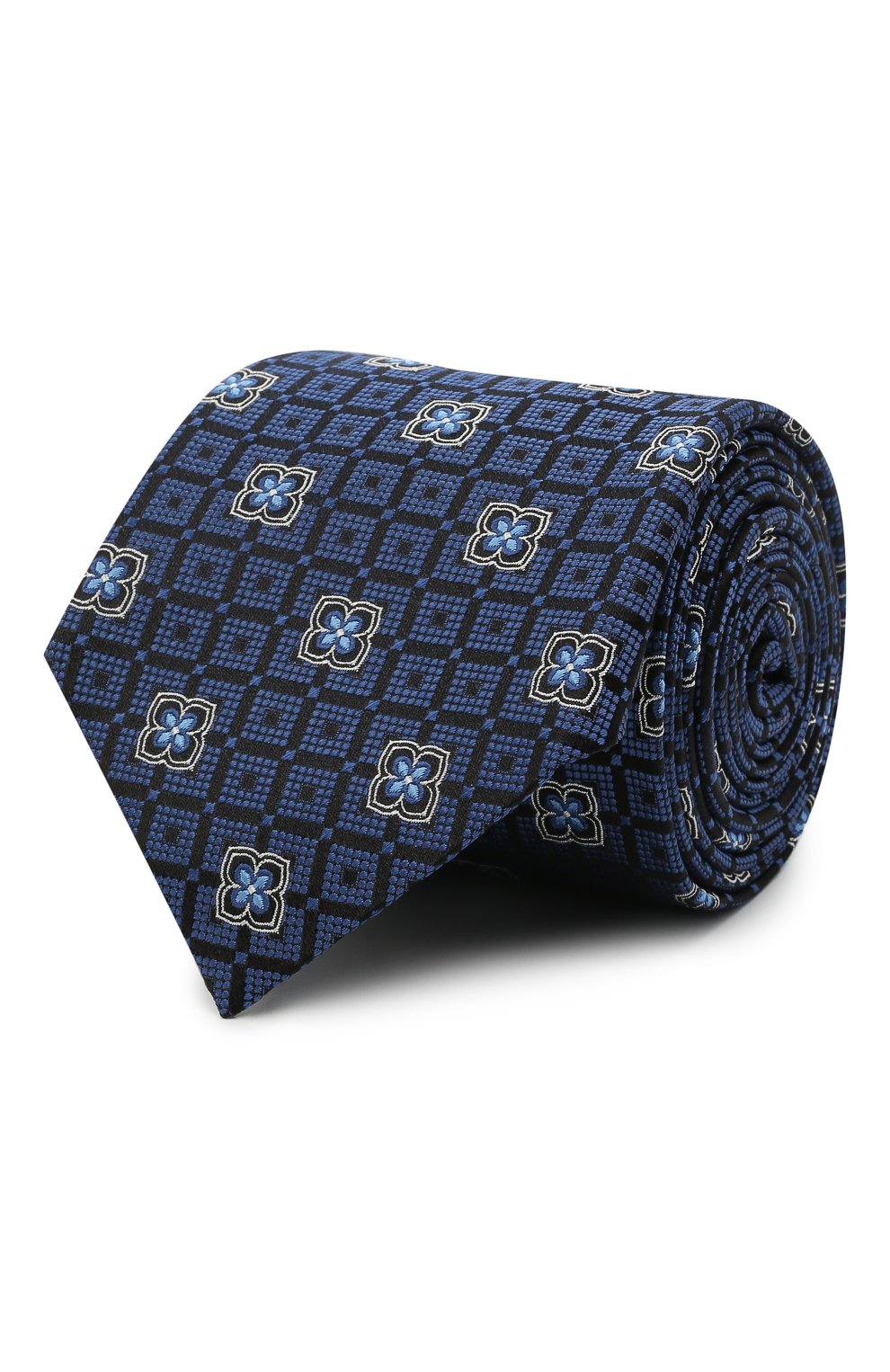 Шелковый галстук CANALI темно-синего цвета по цене 14650 руб., арт. 18/HJ03083, фото 1 Шелковый галстук CANALI, арт. 18/HJ03083, фото 1