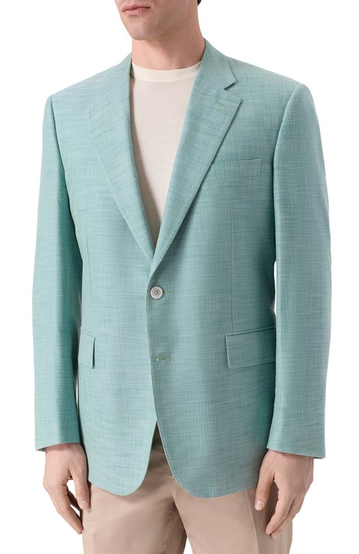 Пиджак из хлопка и шелка Stefano Ricci S1RM432000/CTK01U Зелёный  S1RM432000/CTK01U Фото 4