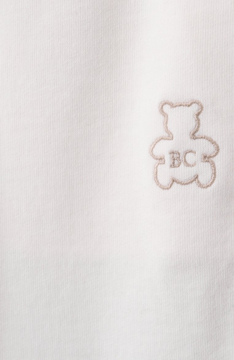 Детские хлопковые джоггеры BRUNELLO CUCINELLI молочного цвета, арт. BTU14E595U | Фото 3 (Нос: Не проставлено; Мальчики Кросс-КТ: Джоггеры-одежда; Материал внешний: Хлопок; Ростовка одежда: 2 года | 92 см)