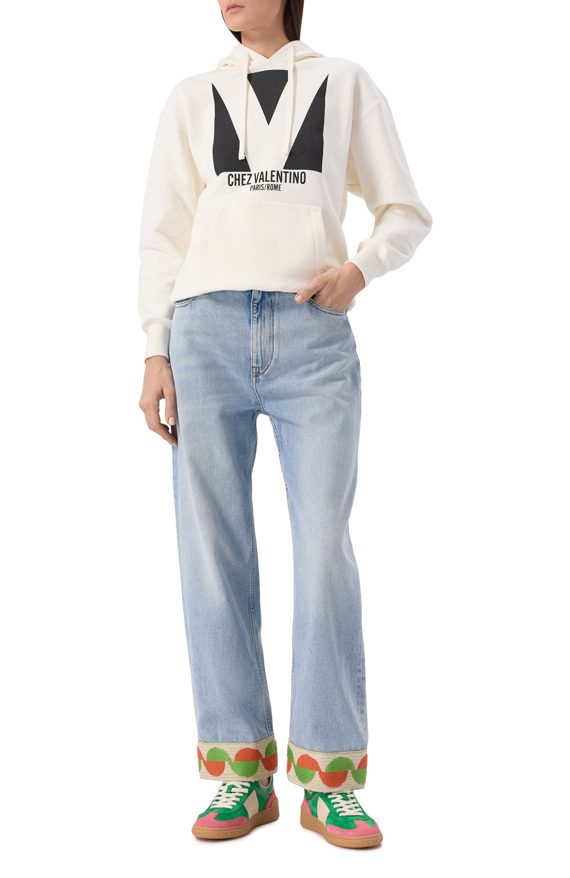 Хлопковое худи VALENTINO, арт. 6B3MF24I960, фото 2