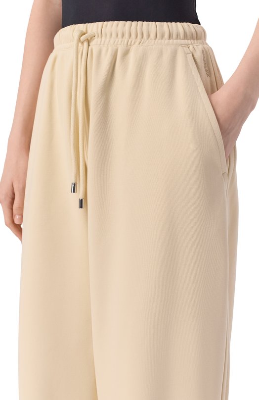 Хлопковые брюки Sportmax L0RD Кремовый  L0RD Фото 5