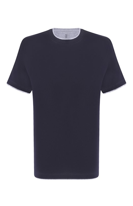 Хлопковая футболка Brunello Cucinelli M0B137427 Синий M0B137427