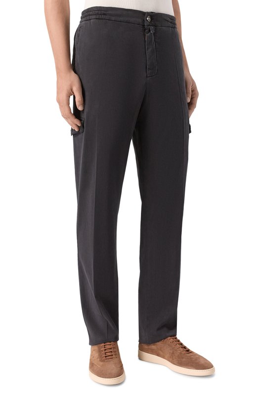 Брюки-карго из лиоцелла Kiton UPLACTK0606H03 Чёрный  UPLACTK0606H03 Фото 3