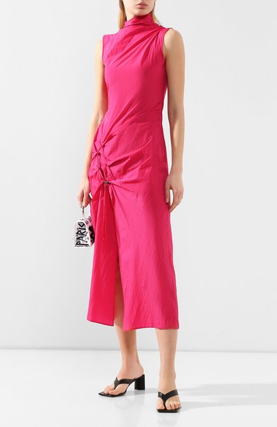 Платье-миди OFF-WHITE фуксия цвета по цене 88350 руб., арт. 0WDB249S20FAB0013200, фото 2 Платье-миди OFF-WHITE, арт. 0WDB249S20FAB0013200, фото 2
