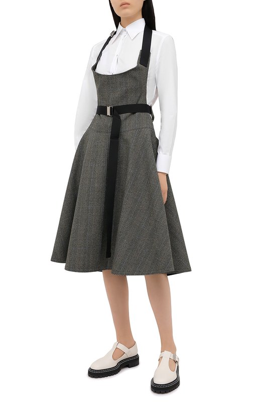 Шерстяное платье Junya Watanabe Хаки, фото 3