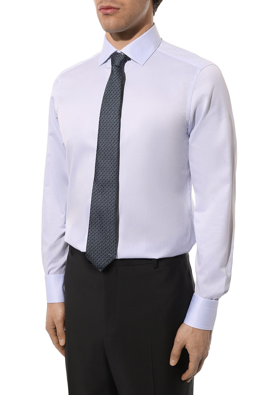 Хлопковая сорочка ZEGNA голубого цвета по цене 59950 руб., арт. 9MS0MT-CT1501, фото 3 Хлопковая сорочка ZEGNA, арт. 9MS0MT-CT1501, фото 3