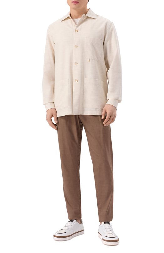 Рубашка из хлопка и шерсти Stefano Ricci SP007776/CTW02S Кремовый  SP007776/CTW02S Фото 2