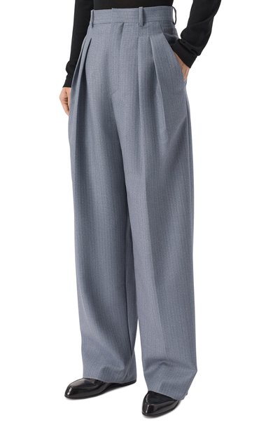 Шерстяные брюки BOTTEGA VENETA голубого цвета по цене 199500 руб., арт. 876661/V6020, фото 3 Шерстяные брюки BOTTEGA VENETA, арт. 876661/V6020, фото 3
