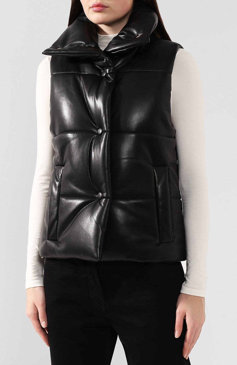 Утепленный жилет NANUSHKA, арт. M0RILL0_BLACK_VEGAN LEATHER, фото 3