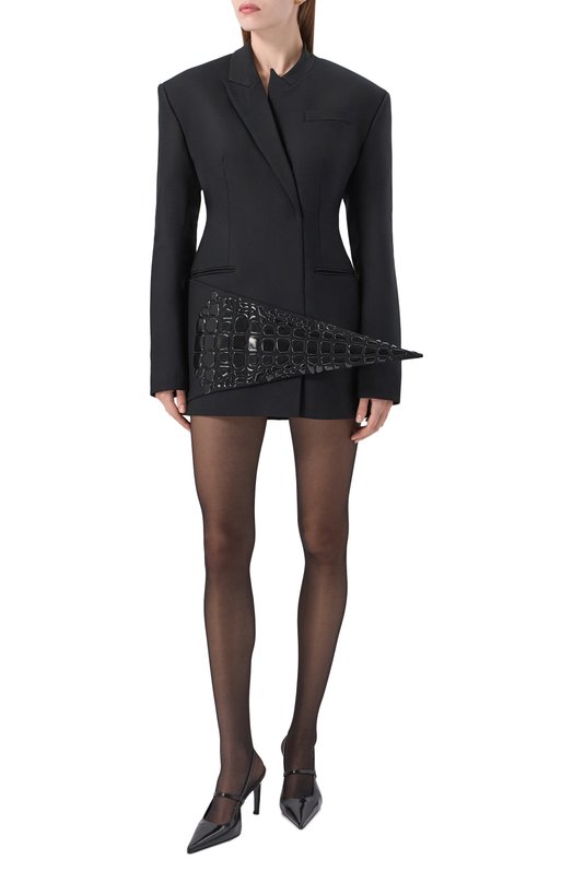 Шерстяное платье David Koma PF25DK40TJDA EXCLUSIVE Чёрный  PF25DK40TJDA EXCLUSIVE Фото 2