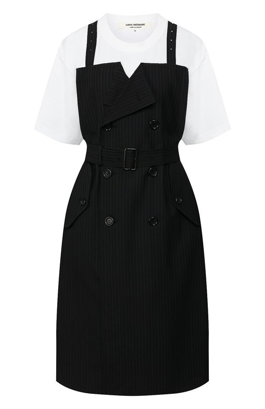 

Платье из смеси хлопка и шерсти Junya Watanabe, Синий