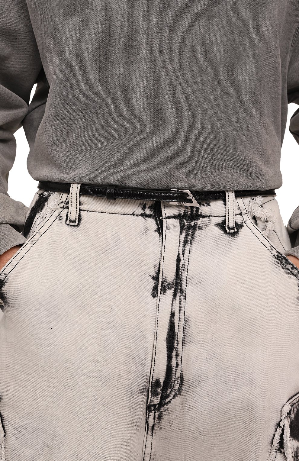 Кожаный ремень THE ATTICO черного цвета по цене 51500 руб., арт. 247WKE23, фото 2 Кожаный ремень THE ATTICO, арт. 247WKE23, фото 2