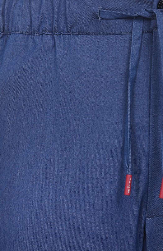 Хлопковые брюки Kiton UPN007H0922702 Синий  UPN007H0922702 Фото 6