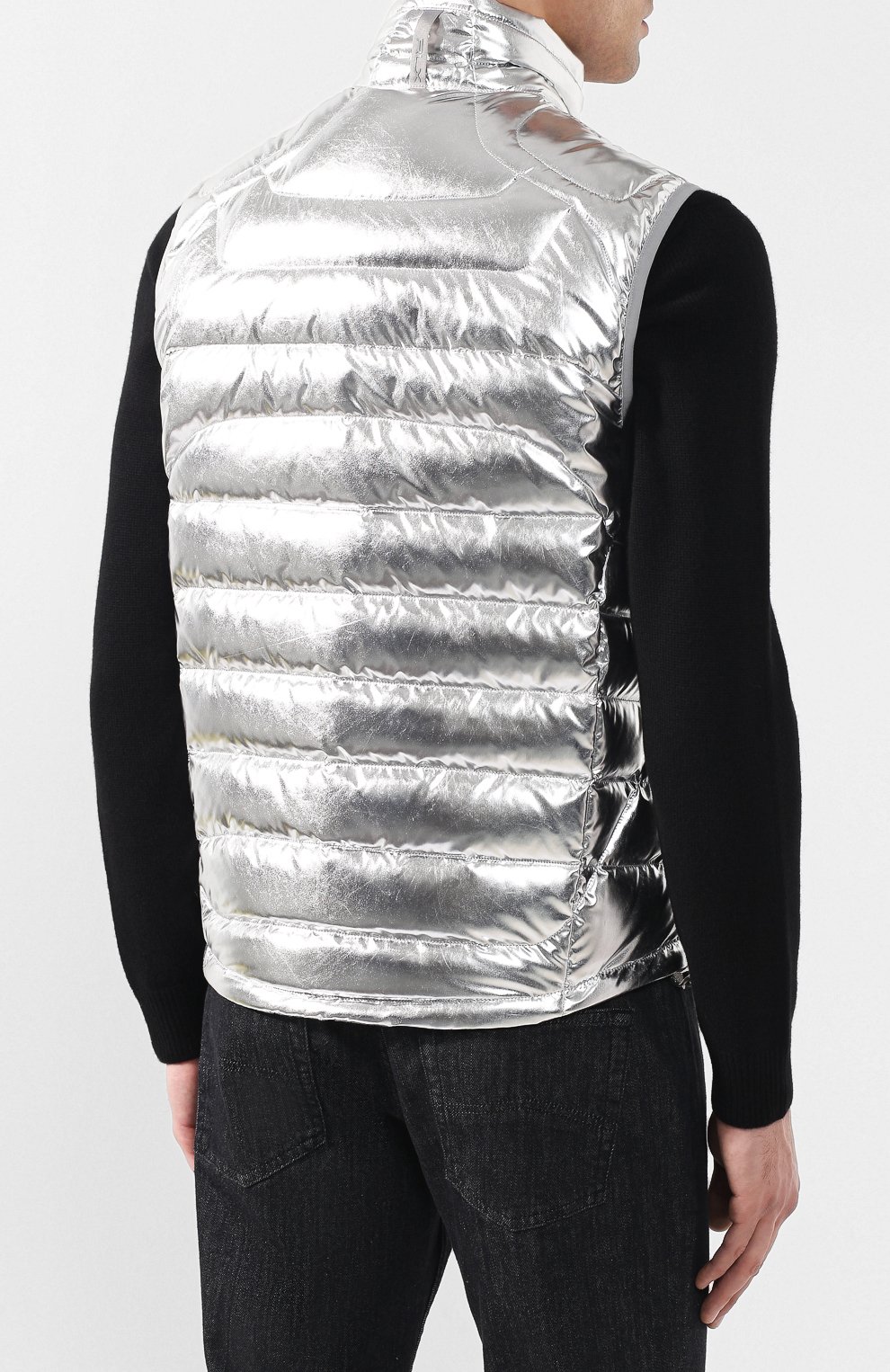 Пуховый жилет RALPH LAUREN серебряного цвета по цене 96500 руб., арт. 790714236, фото 4 Пуховый жилет RALPH LAUREN, арт. 790714236, фото 4