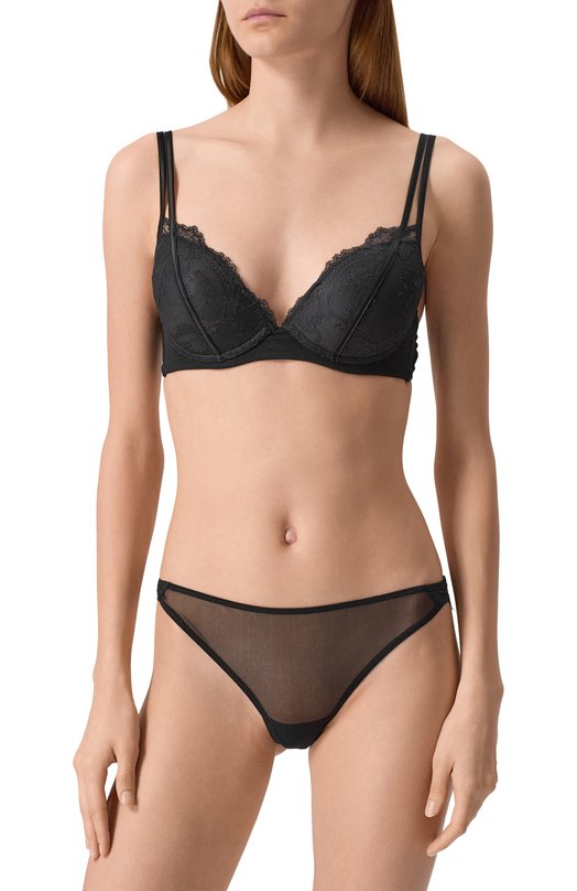 Шелковый бюстгальтер с чашкой пуш-ап C.alla CL0355 RE Чёрный  CL0355 RE Фото 2