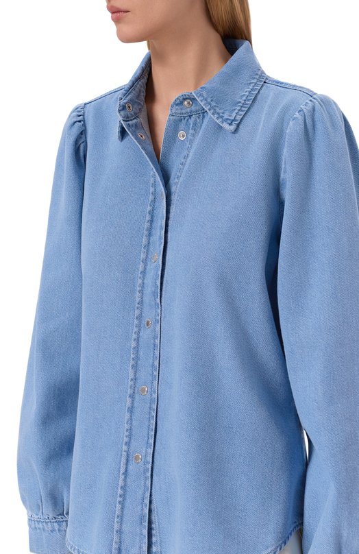 Джинсовая рубашка Puff Sleever  7 For All Mankind 7U7RTE38-1BA Голубой  7U7RTE38-1BA Фото 5