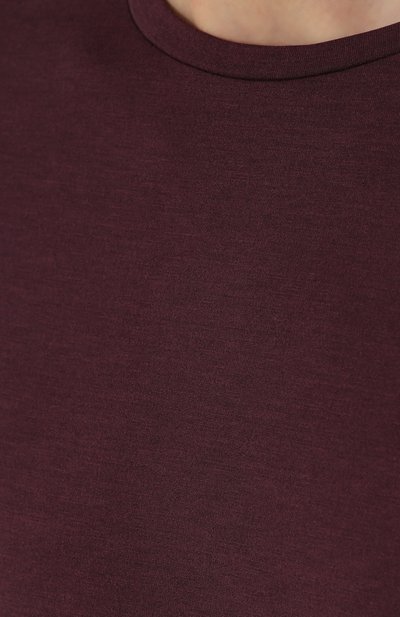 Футболка из шелка и хлопка LORO PIANA бордового цвета по цене 44200 руб., арт. FAF6128, фото 5 Футболка из шелка и хлопка LORO PIANA, арт. FAF6128, фото 5