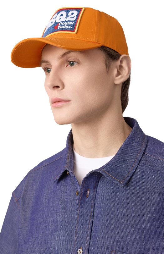 Хлопковая бейсболка Dsquared2 BCM0874/05C00001 Оранжевый  BCM0874/05C00001 Фото 2