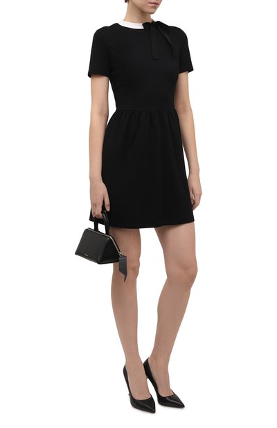 Платье из вискозы REDVALENTINO черного цвета по цене 48400 руб., арт. XR3MJ08X/6DP, фото 2 Платье из вискозы REDVALENTINO, арт. XR3MJ08X/6DP, фото 2