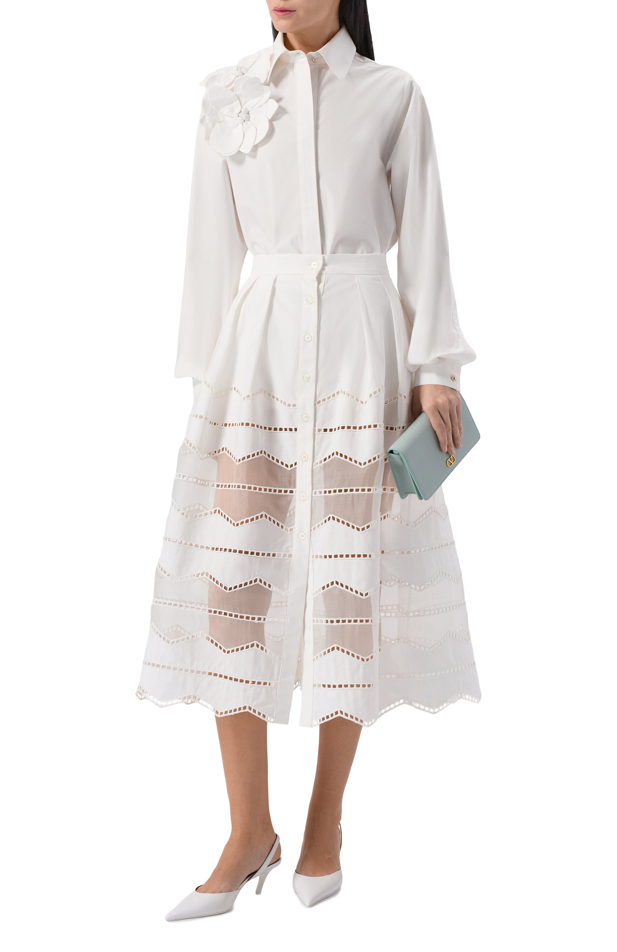 Юбка из хлопка и шелка ELIE SAAB, арт. SK276NR26/CES01, фото 2