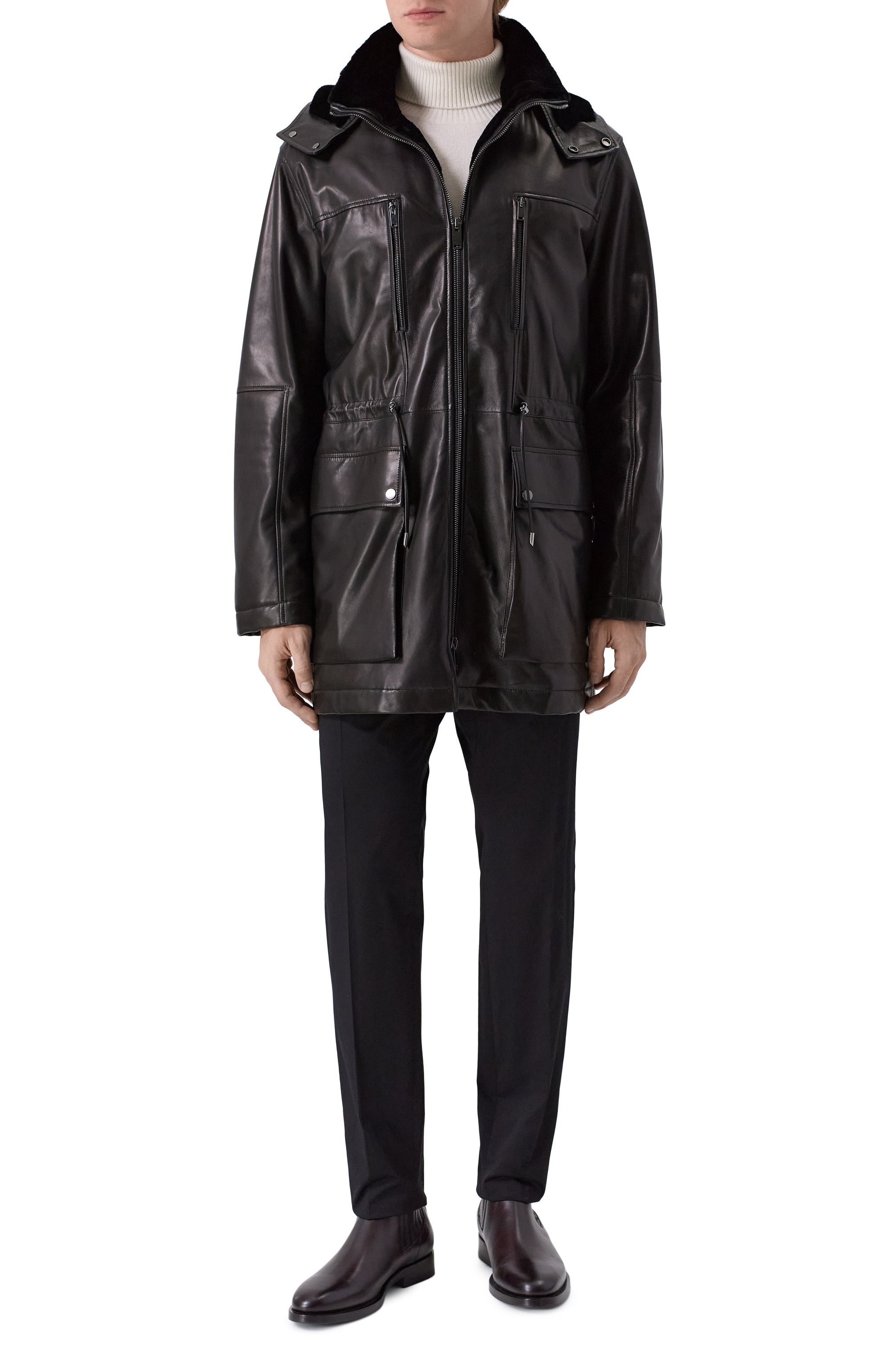 Кожаная парка с подкладкой из норки MVST, арт. M25.1PM.0006/CREAM NAPA, фото 2