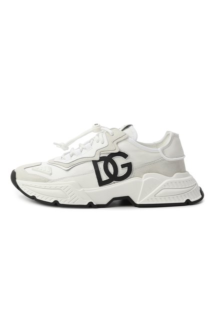 Детские комбинированные кроссовки daymaster DOLCE & GABBANA белого цвета, арт. DA5119/AQ040/37-39 | Фото 2 (Материал внутренний: Натуральная кожа; Материал сплава: Проставлено; Нос: Не проставлено; Материал внешний: Текстиль)