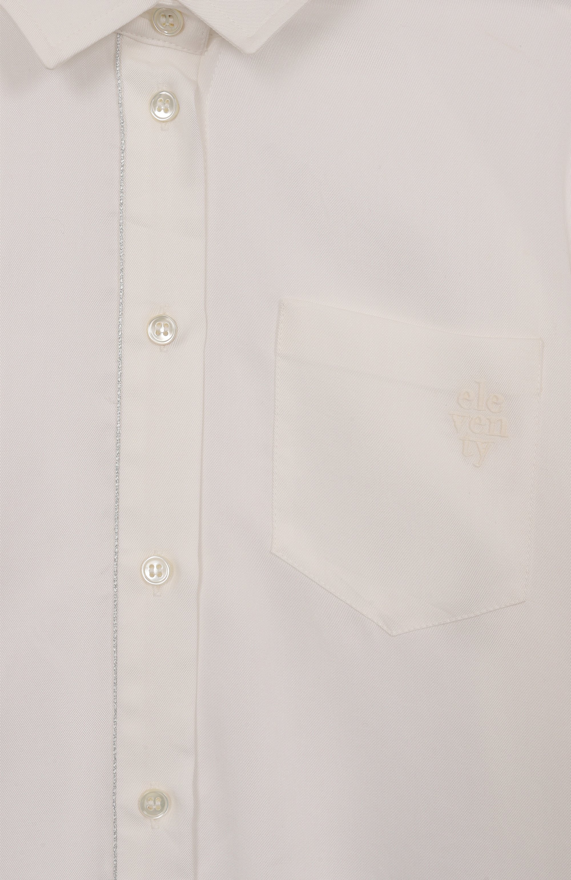 Рубашка из лиоцелла ELEVENTY белого цвета по цене 16950 руб., арт. EX5A20/Z3324/6-8, фото 3 Рубашка из лиоцелла ELEVENTY, арт. EX5A20/Z3324/6-8, фото 3