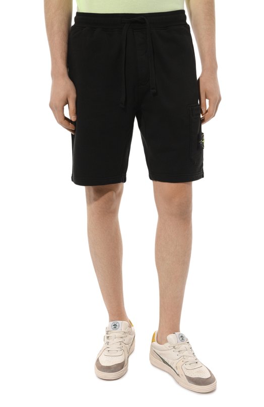 Хлопковые шорты Stone Island 101564651 Чёрный  101564651 Фото 3