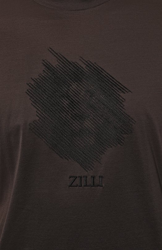 Хлопковая футболка Zilli TSR001M0110VLIST0M Коричневый  TSR001M0110VLIST0M Фото 5
