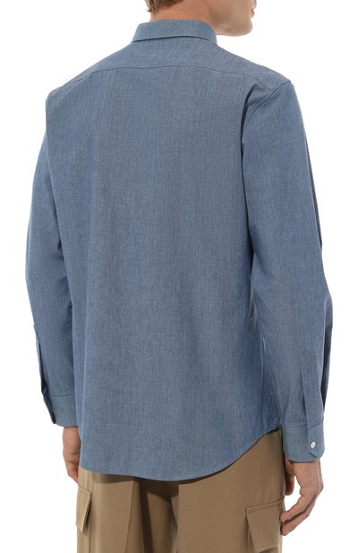 Хлопковая рубашка CELINE синего цвета по цене 89950 руб., арт. 2C14A363E, фото 4 Хлопковая рубашка CELINE, арт. 2C14A363E, фото 4