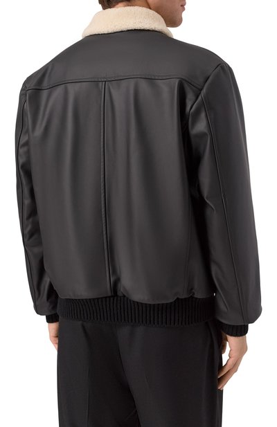 Кожаный бомбер с воротником из овчины KITON, арт. UW2240V0416H20/62-68, фото 4