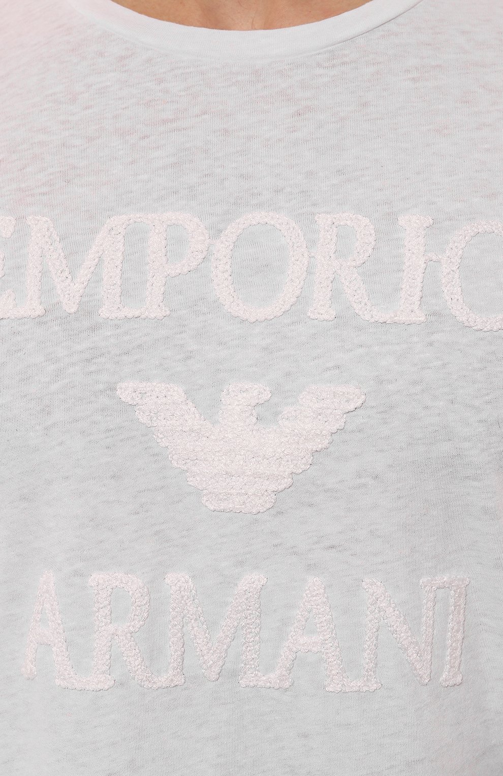 Футболка из хлопка и льна EMPORIO ARMANI, арт. 211818/3R485, фото 5