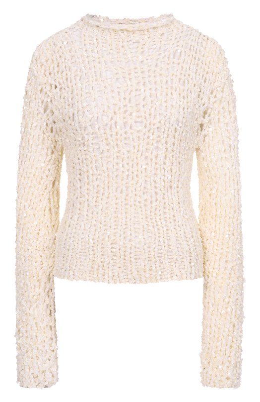 Свитер с отделкой пайетками Jil Sander J03GP0171/J18354 Кремовый J03GP0171/J18354
