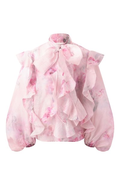 Блузка изо льна и шелка ZIMMERMANN розового цвета по цене 176000 руб., арт. 2856TR251, фото 1 Блузка изо льна и шелка ZIMMERMANN, арт. 2856TR251, фото 1