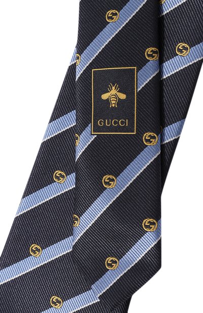 Шелковый галстук GUCCI синего цвета по цене 28800 руб., арт. 660058 4E002, фото 4 Шелковый галстук GUCCI, арт. 660058 4E002, фото 4