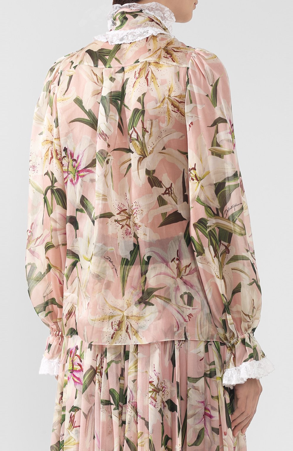 Блузка из смеси шелка и хлопка DOLCE & GABBANA, арт. F5K80T/HS148, фото 4