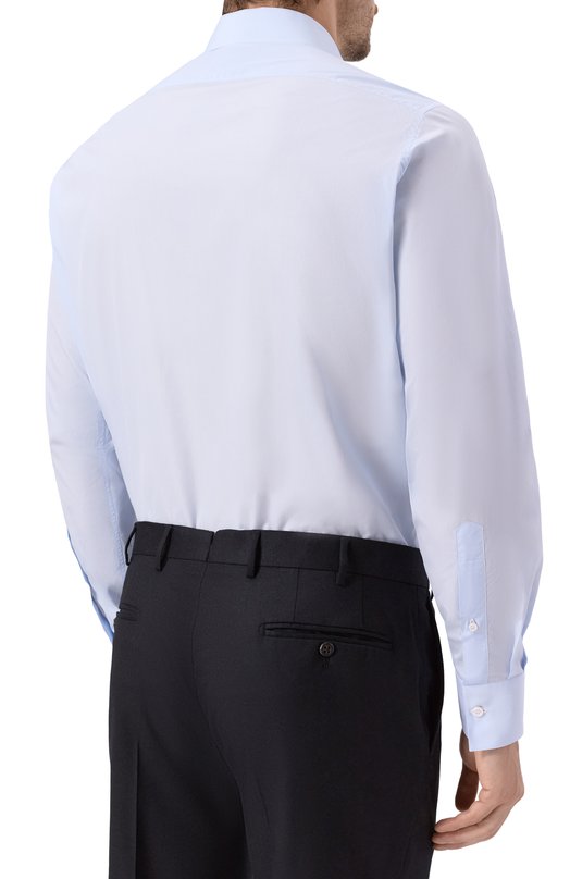 Хлопковая сорочка MVST M0RBIDA/ALBERT0/SQUARED/F339463-KING S0YELLA 240/G Голубой  M0RBIDA/ALBERT0/SQUARED/F339463-KING S0YELLA 240/G Фото 4