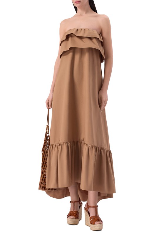 Кожаные босоножки Espadrille Saint Laurent 611924/BDA00 Коричневый  611924/BDA00 Фото 3