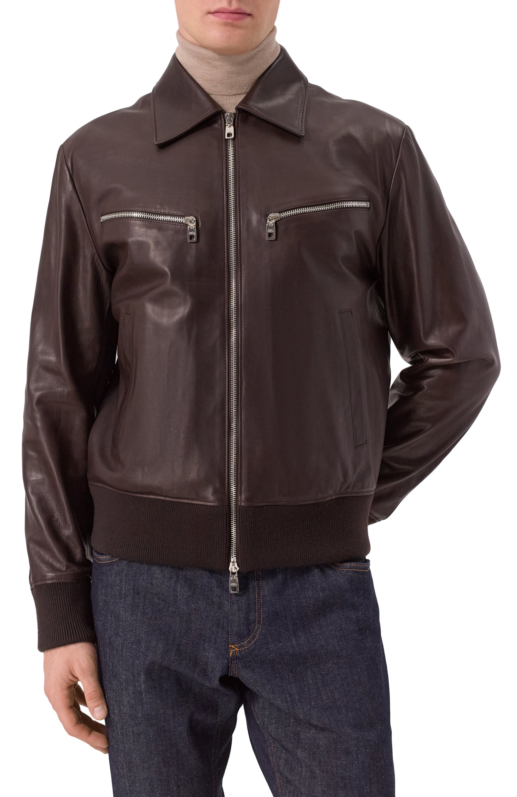 Кожаный бомбер DOLCE & GABBANA, арт. G9BIJL/HULQX, фото 3